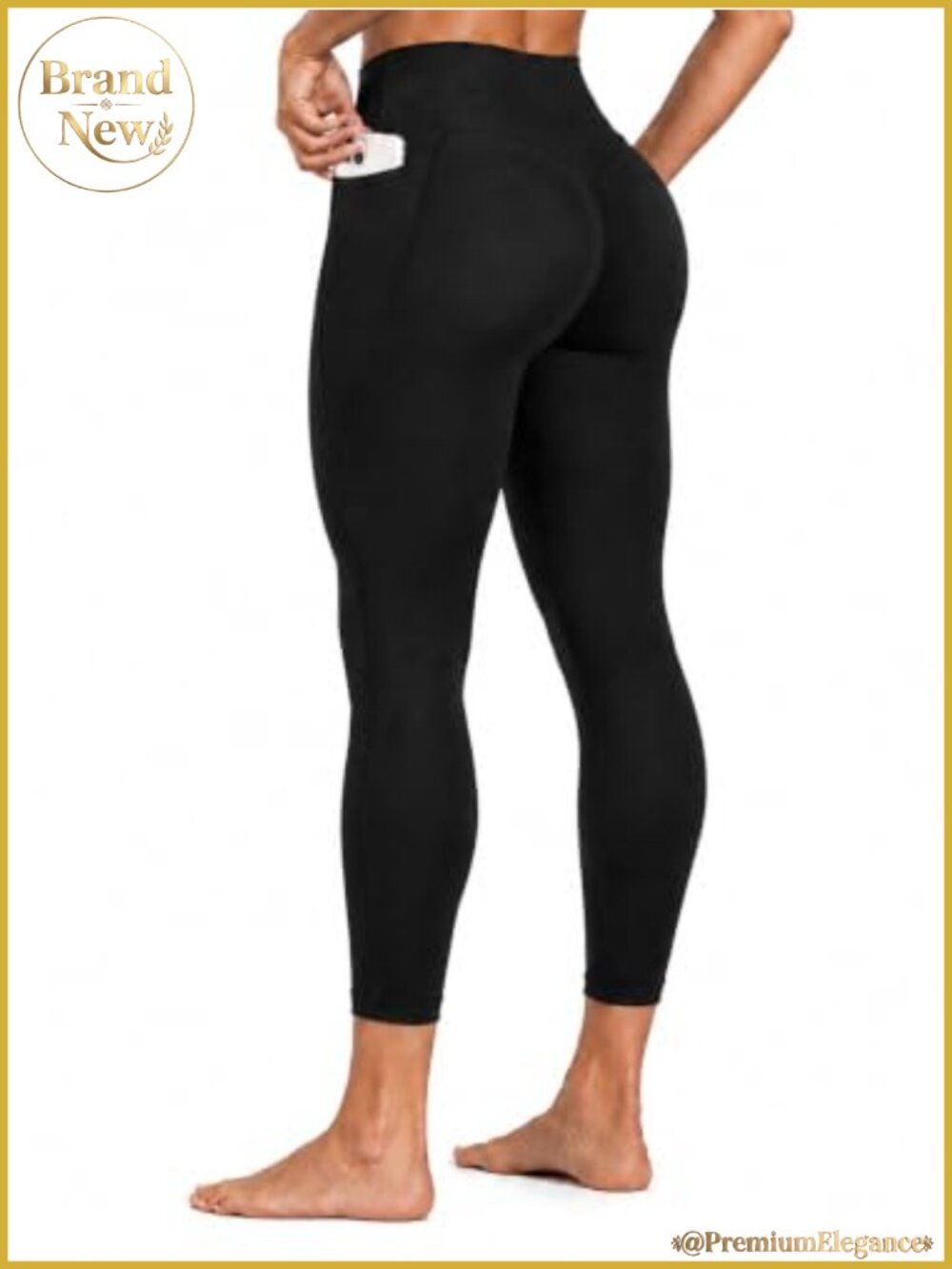 Sustainable Butt Lifting Capri Leggings with Pockets High Waisted Tummy Control